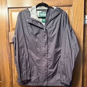 L.L. Bean Women's Hooded Rain Shell in Charcoal Gray